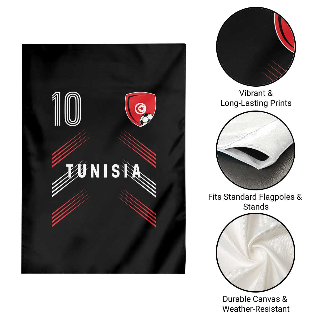 Tunisia Soccer Sports Graphic Number 10 Jersey Style Garden Flag Proud Tunisian Football Fans Game Day Maghreb Pride