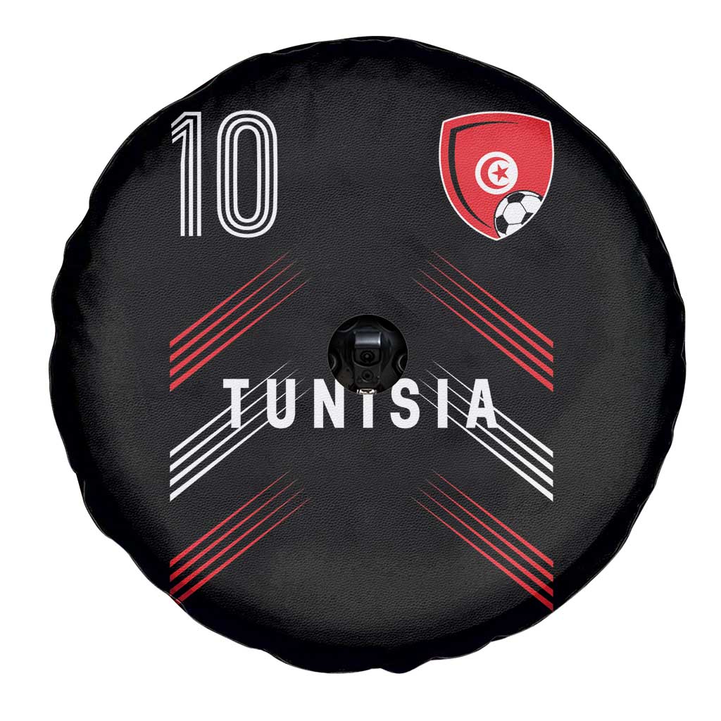 Tunisia Soccer Sports Graphic Number 10 Jersey Style Spare Tire Cover Proud Tunisian Football Fans Game Day Maghreb Pride