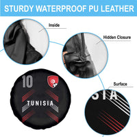 Tunisia Soccer Sports Graphic Number 10 Jersey Style Spare Tire Cover Proud Tunisian Football Fans Game Day Maghreb Pride