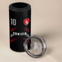 Tunisia Soccer Sports Graphic Number 10 Jersey Style 4 in 1 Can Cooler Tumbler Proud Tunisian Football Fans Game Day Maghreb Pride