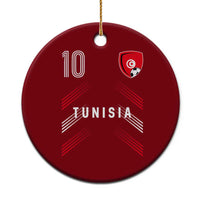 Tunisia Soccer Sports Graphic Number 10 Jersey Style Ceramic Ornament Proud Tunisian Football Fans Game Day Maghreb Pride