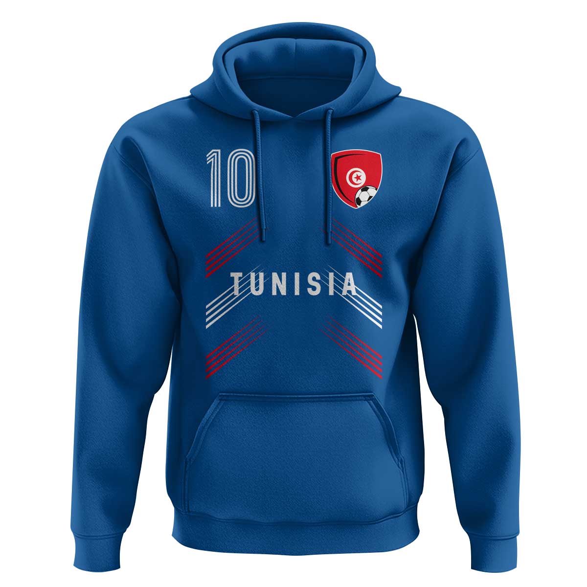 Tunisia Soccer Sports Graphic Number 10 Jersey Style Hoodie Proud Tunisian Football Fans Game Day Maghreb Pride