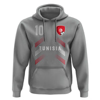 Tunisia Soccer Sports Graphic Number 10 Jersey Style Hoodie Proud Tunisian Football Fans Game Day Maghreb Pride