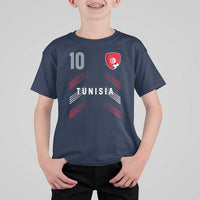 Tunisia Soccer Sports Graphic Number 10 Jersey Style T Shirt For Kid Proud Tunisian Football Fans Game Day Maghreb Pride