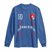 Tunisia Soccer Sports Graphic Number 10 Jersey Style Long Sleeve Shirt Proud Tunisian Football Fans Game Day Maghreb Pride