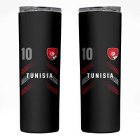 Tunisia Soccer Sports Graphic Number 10 Jersey Style Skinny Tumbler Proud Tunisian Football Fans Game Day Maghreb Pride