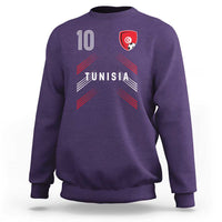 Tunisia Soccer Sports Graphic Number 10 Jersey Style Sweatshirt Proud Tunisian Football Fans Game Day Maghreb Pride