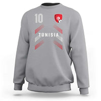 Tunisia Soccer Sports Graphic Number 10 Jersey Style Sweatshirt Proud Tunisian Football Fans Game Day Maghreb Pride