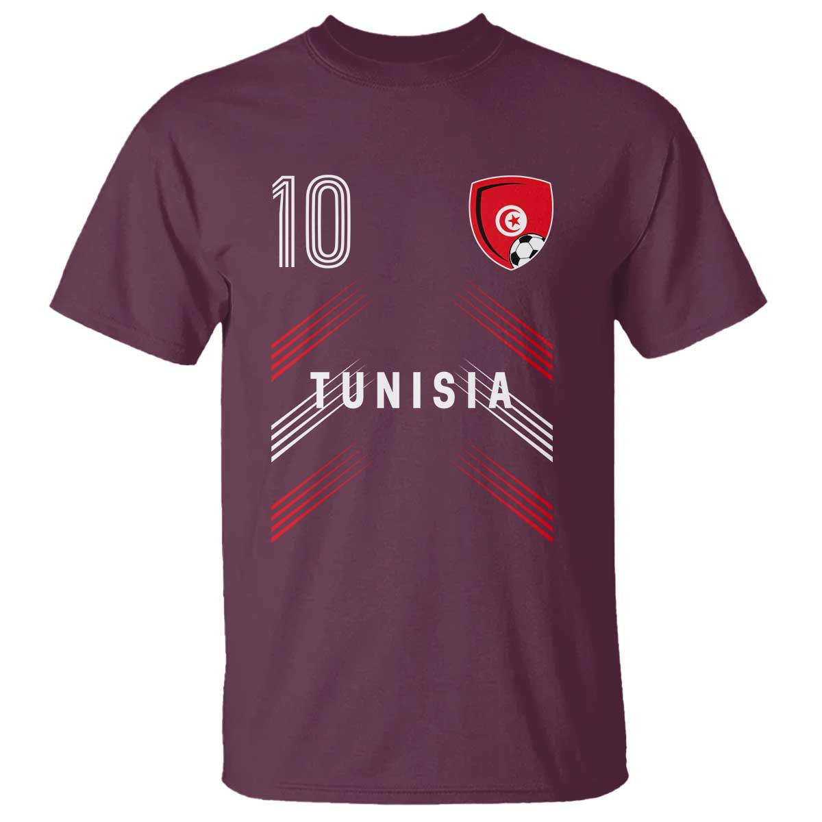 Tunisia Soccer Sports Graphic Number 10 Jersey Style T Shirt Proud Tunisian Football Fans Game Day Maghreb Pride