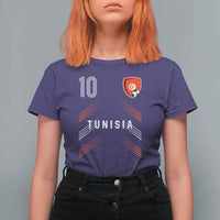 Tunisia Soccer Sports Graphic Number 10 Jersey Style T Shirt For Women Proud Tunisian Football Fans Game Day Maghreb Pride