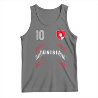 Tunisia Soccer Sports Graphic Number 10 Jersey Style Tank Top Proud Tunisian Football Fans Game Day Maghreb Pride