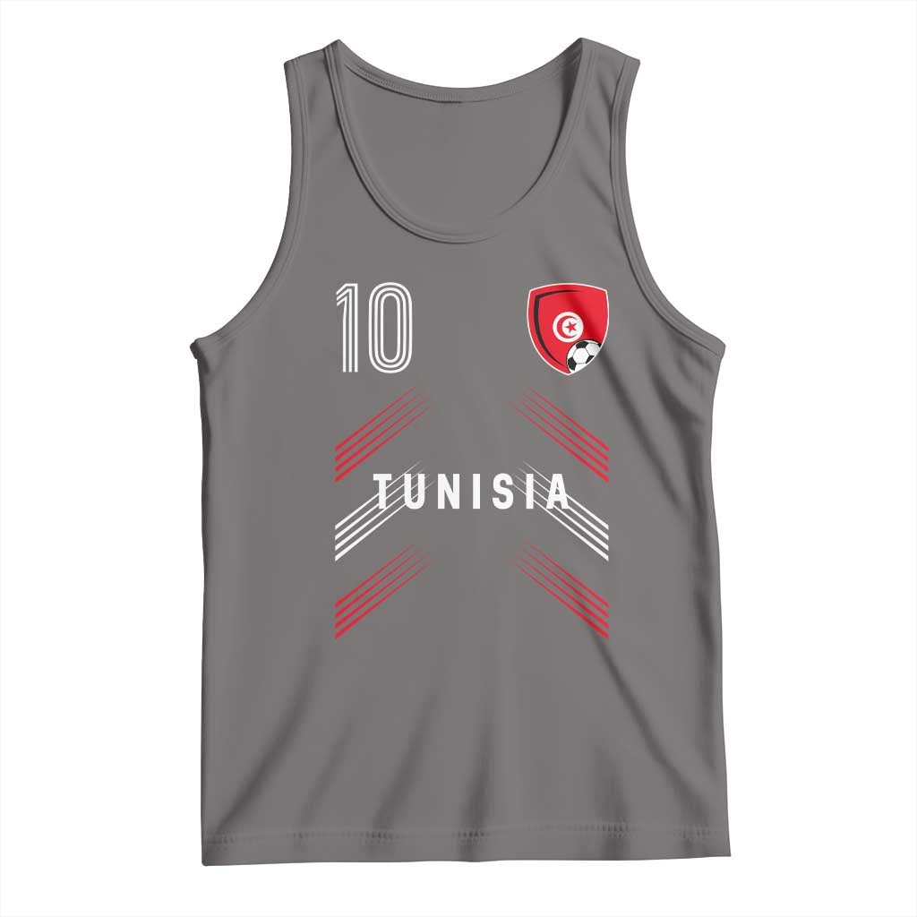 Tunisia Soccer Sports Graphic Number 10 Jersey Style Tank Top Proud Tunisian Football Fans Game Day Maghreb Pride