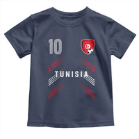 Tunisia Soccer Sports Graphic Number 10 Jersey Style Toddler T Shirt Proud Tunisian Football Fans Game Day Maghreb Pride
