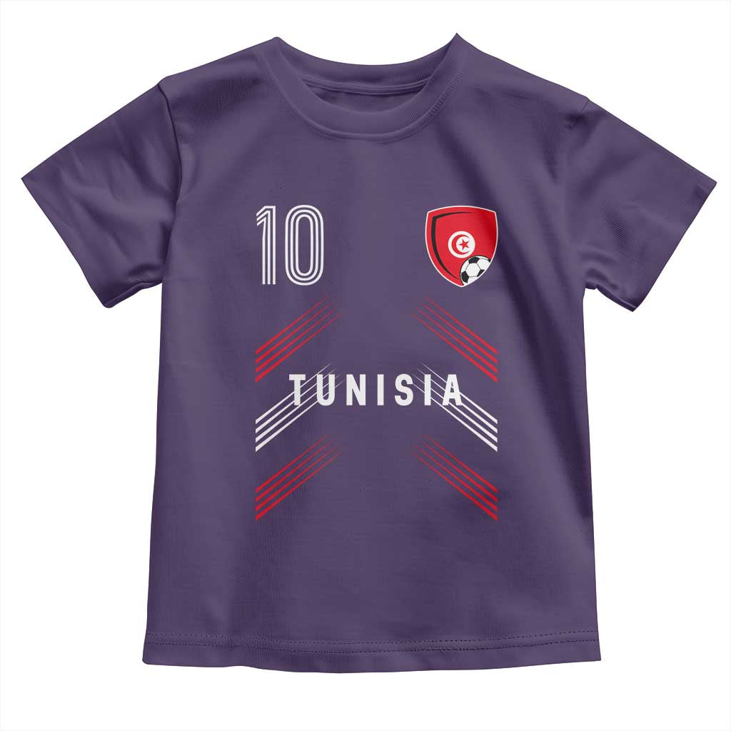 Tunisia Soccer Sports Graphic Number 10 Jersey Style Toddler T Shirt Proud Tunisian Football Fans Game Day Maghreb Pride