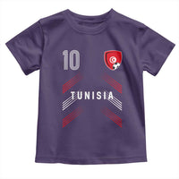 Tunisia Soccer Sports Graphic Number 10 Jersey Style Toddler T Shirt Proud Tunisian Football Fans Game Day Maghreb Pride