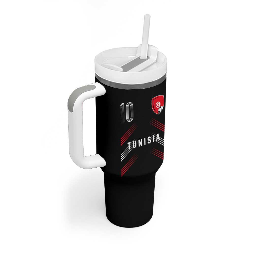 Tunisia Soccer Sports Graphic Number 10 Jersey Style Tumbler With Handle Proud Tunisian Football Fans Game Day Maghreb Pride