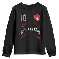 Tunisia Soccer Sports Graphic Number 10 Jersey Style Youth Sweatshirt Proud Tunisian Football Fans Game Day Maghreb Pride