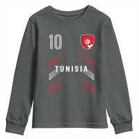 Tunisia Soccer Sports Graphic Number 10 Jersey Style Youth Sweatshirt Proud Tunisian Football Fans Game Day Maghreb Pride