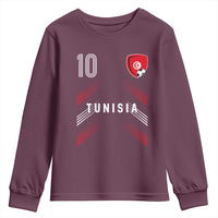 Tunisia Soccer Sports Graphic Number 10 Jersey Style Youth Sweatshirt Proud Tunisian Football Fans Game Day Maghreb Pride