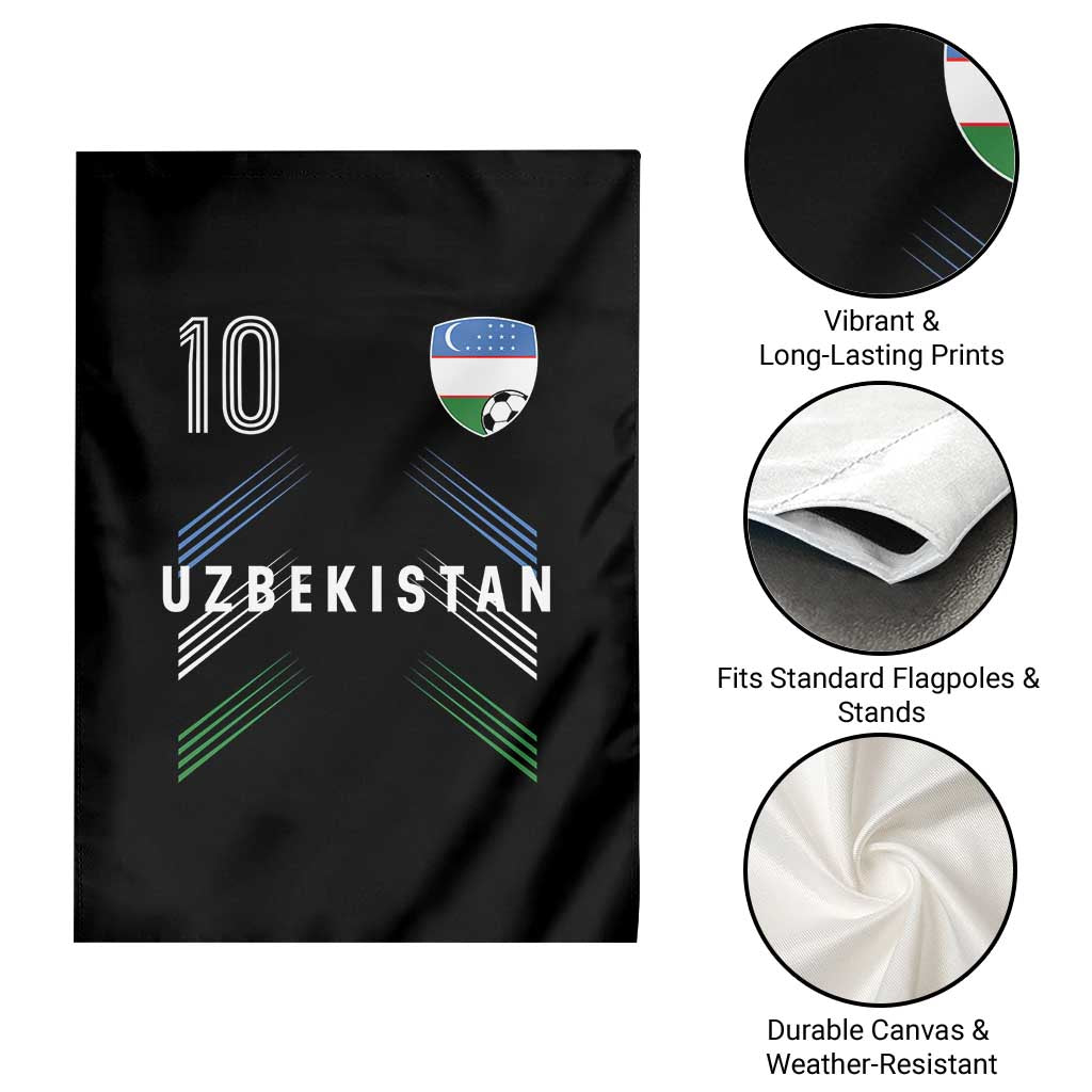 Uzbekistan Soccer Sports Graphic Number 10 Jersey Style Garden Flag Proud Uzbek Football Fans Game Day Pride