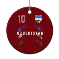 Uzbekistan Soccer Sports Graphic Number 10 Jersey Style Ceramic Ornament Proud Uzbek Football Fans Game Day Pride