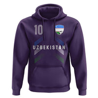 Uzbekistan Soccer Sports Graphic Number 10 Jersey Style Hoodie Proud Uzbek Football Fans Game Day Pride