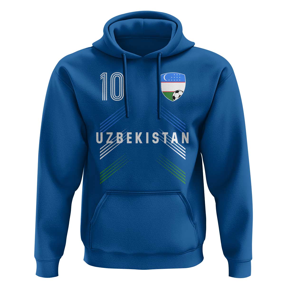 Uzbekistan Soccer Sports Graphic Number 10 Jersey Style Hoodie Proud Uzbek Football Fans Game Day Pride