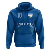 Uzbekistan Soccer Sports Graphic Number 10 Jersey Style Hoodie Proud Uzbek Football Fans Game Day Pride