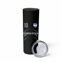 Uzbekistan Soccer Sports Graphic Number 10 Jersey Style Skinny Tumbler Proud Uzbek Football Fans Game Day Pride