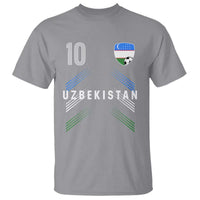 Uzbekistan Soccer Sports Graphic Number 10 Jersey Style T Shirt Proud Uzbek Football Fans Game Day Pride