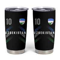 Uzbekistan Soccer Sports Graphic Number 10 Jersey Style Tumbler Cup Proud Uzbek Football Fans Game Day Pride