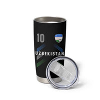 Uzbekistan Soccer Sports Graphic Number 10 Jersey Style Tumbler Cup Proud Uzbek Football Fans Game Day Pride