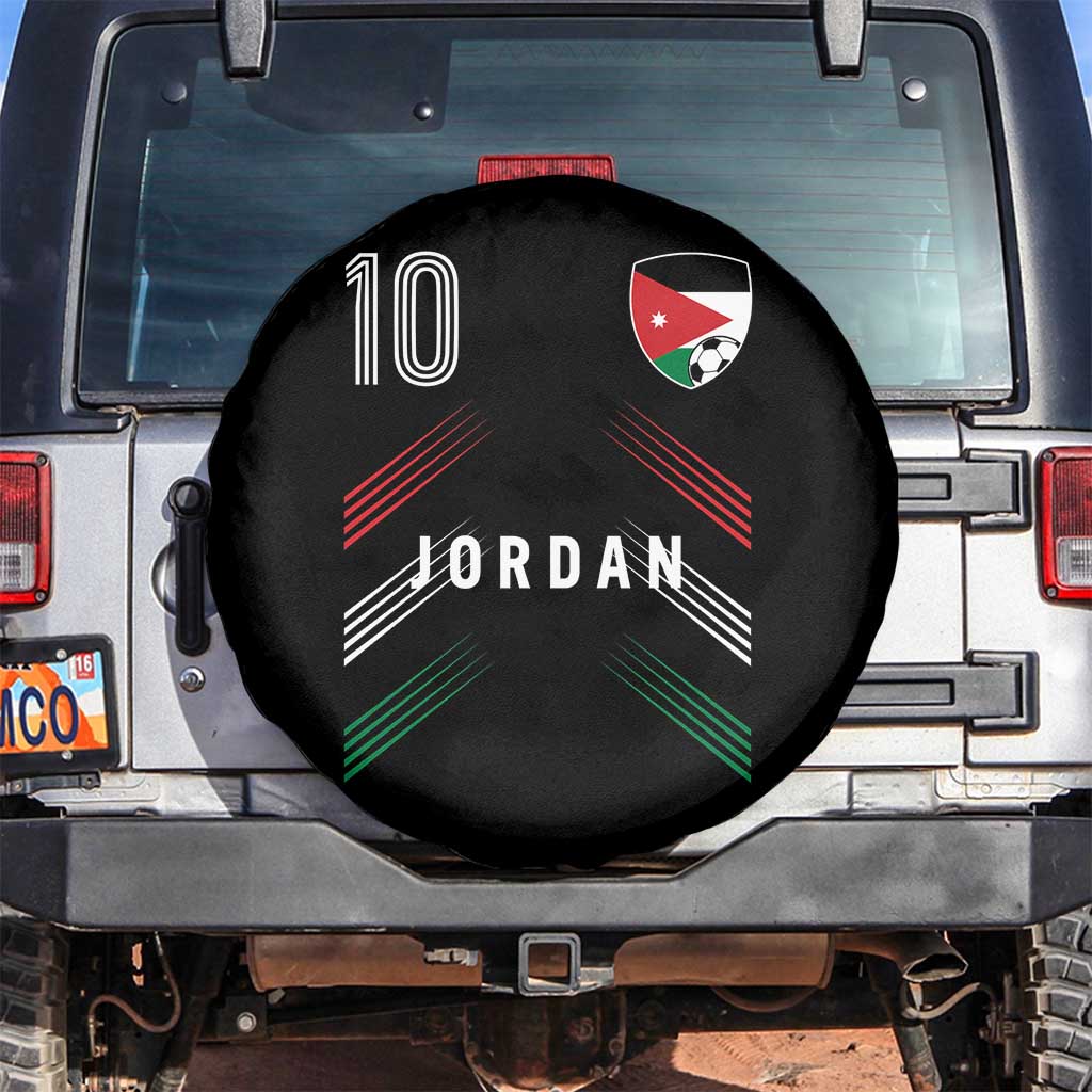 Jordan Soccer Sports Graphic Number 10 Jersey Style Spare Tire Cover Proud Jordanian Football Fans Game Day Pride