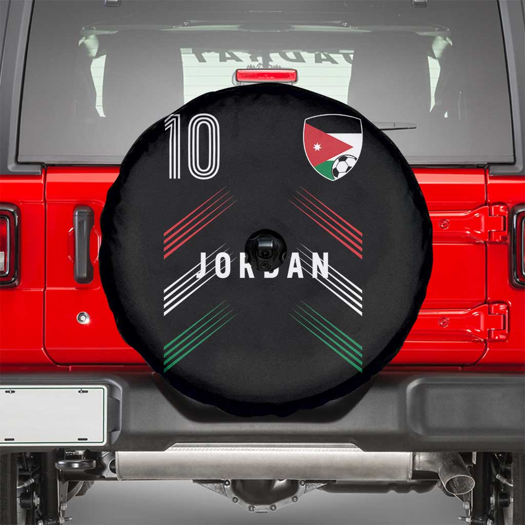 Jordan Soccer Sports Graphic Number 10 Jersey Style Spare Tire Cover Proud Jordanian Football Fans Game Day Pride