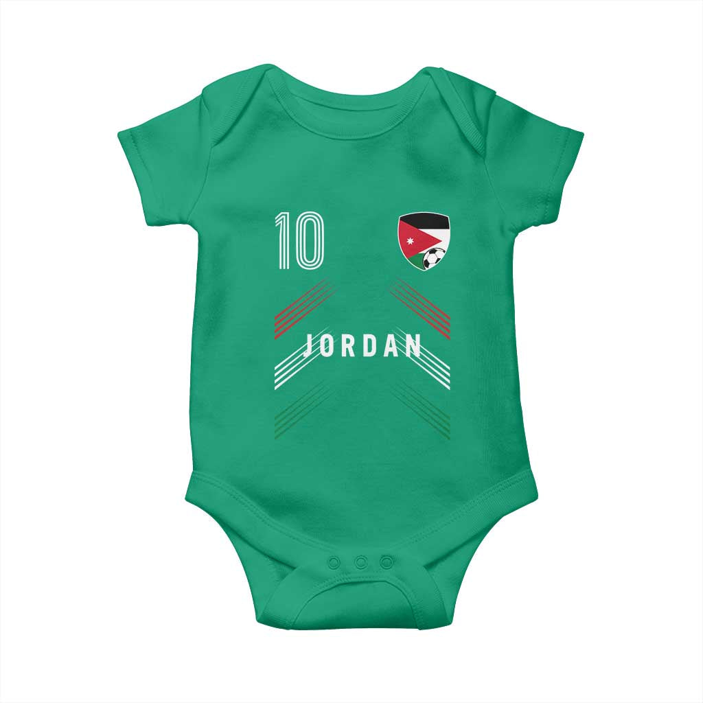 Jordan Soccer Sports Graphic Number 10 Jersey Style Baby Onesie Proud Jordanian Football Fans Game Day Pride