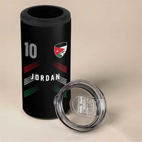 Jordan Soccer Sports Graphic Number 10 Jersey Style 4 in 1 Can Cooler Tumbler Proud Jordanian Football Fans Game Day Pride