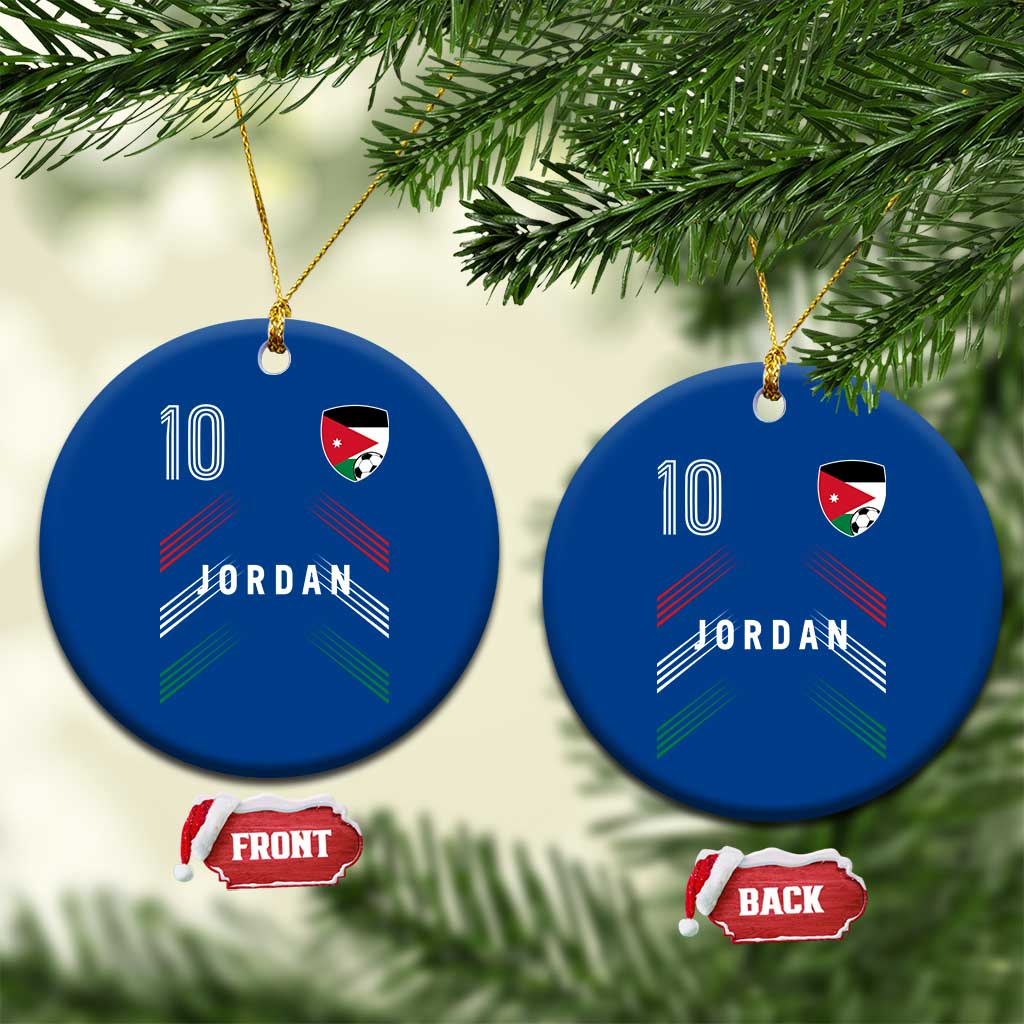Jordan Soccer Sports Graphic Number 10 Jersey Style Ceramic Ornament Proud Jordanian Football Fans Game Day Pride