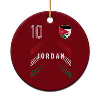 Jordan Soccer Sports Graphic Number 10 Jersey Style Ceramic Ornament Proud Jordanian Football Fans Game Day Pride