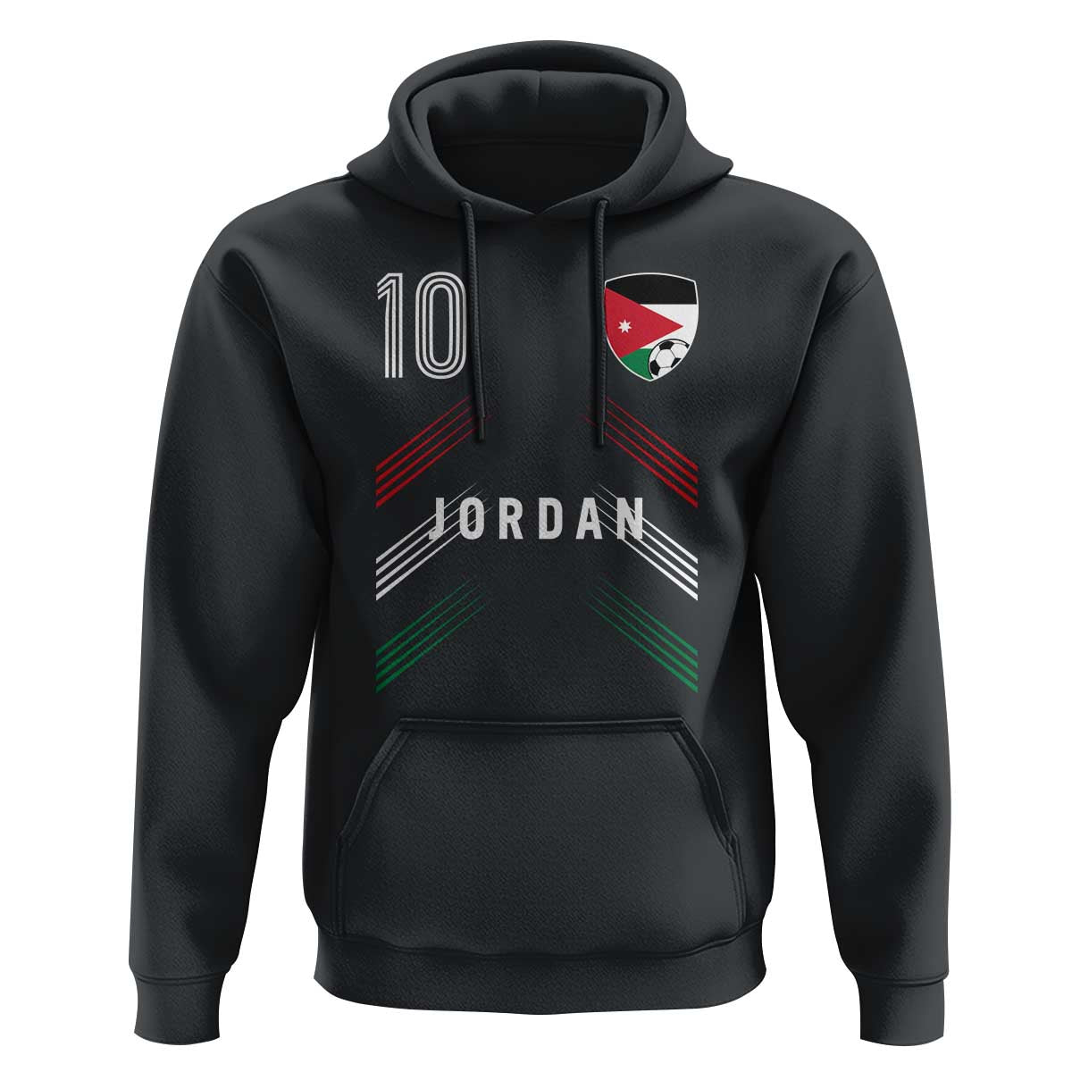 Jordan Soccer Sports Graphic Number 10 Jersey Style Hoodie Proud Jordanian Football Fans Game Day Pride