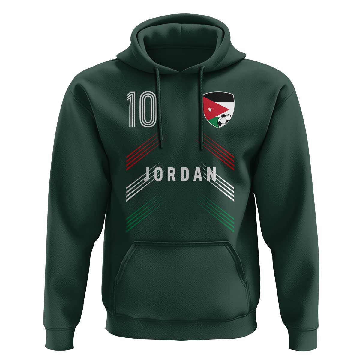 Jordan Soccer Sports Graphic Number 10 Jersey Style Hoodie Proud Jordanian Football Fans Game Day Pride