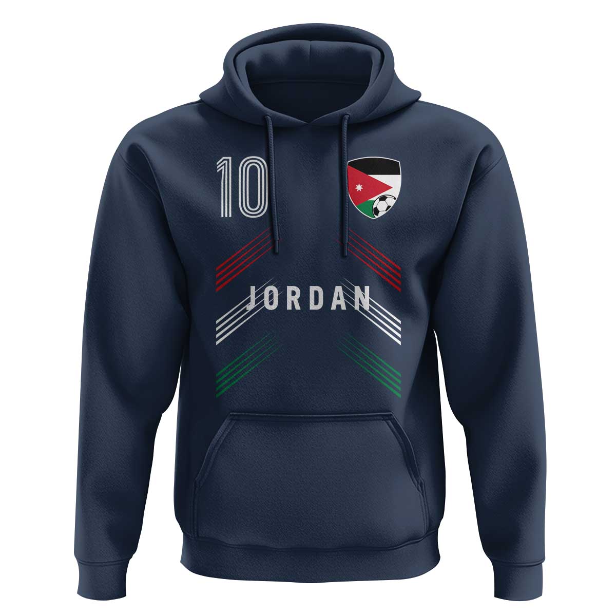 Jordan Soccer Sports Graphic Number 10 Jersey Style Hoodie Proud Jordanian Football Fans Game Day Pride