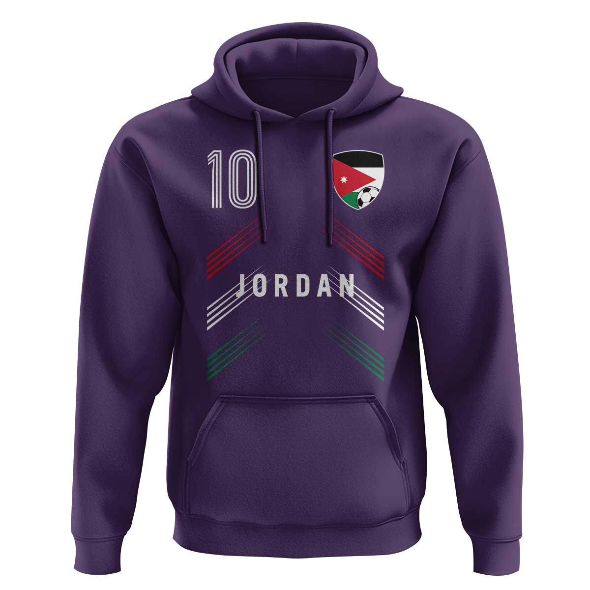 Jordan Soccer Sports Graphic Number 10 Jersey Style Hoodie Proud Jordanian Football Fans Game Day Pride
