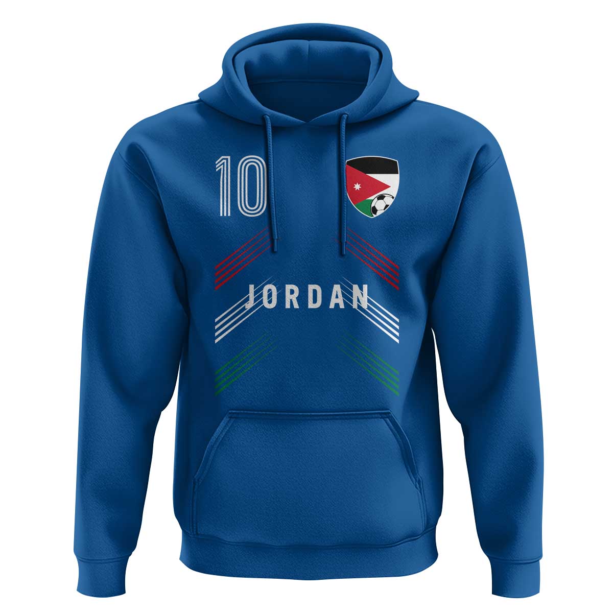 Jordan Soccer Sports Graphic Number 10 Jersey Style Hoodie Proud Jordanian Football Fans Game Day Pride