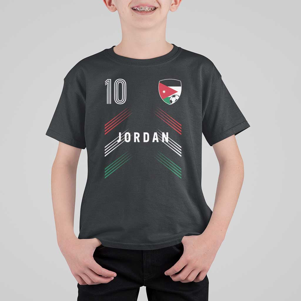 Jordan Soccer Sports Graphic Number 10 Jersey Style T Shirt For Kid Proud Jordanian Football Fans Game Day Pride