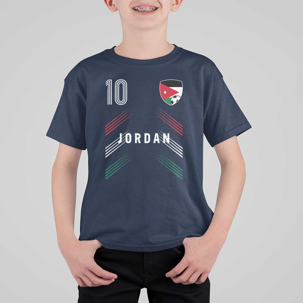 Jordan Soccer Sports Graphic Number 10 Jersey Style T Shirt For Kid Proud Jordanian Football Fans Game Day Pride