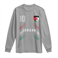 Jordan Soccer Sports Graphic Number 10 Jersey Style Long Sleeve Shirt Proud Jordanian Football Fans Game Day Pride