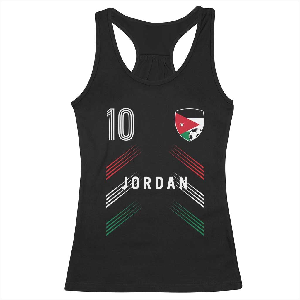 Jordan Soccer Sports Graphic Number 10 Jersey Style Racerback Tank Top Proud Jordanian Football Fans Game Day Pride