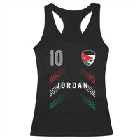 Jordan Soccer Sports Graphic Number 10 Jersey Style Racerback Tank Top Proud Jordanian Football Fans Game Day Pride
