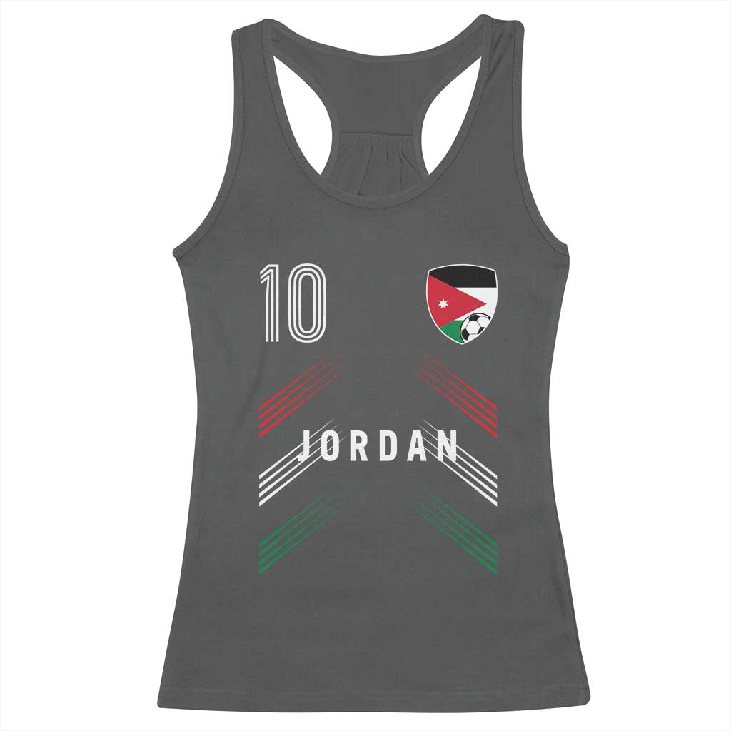 Jordan Soccer Sports Graphic Number 10 Jersey Style Racerback Tank Top Proud Jordanian Football Fans Game Day Pride