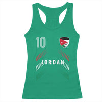Jordan Soccer Sports Graphic Number 10 Jersey Style Racerback Tank Top Proud Jordanian Football Fans Game Day Pride